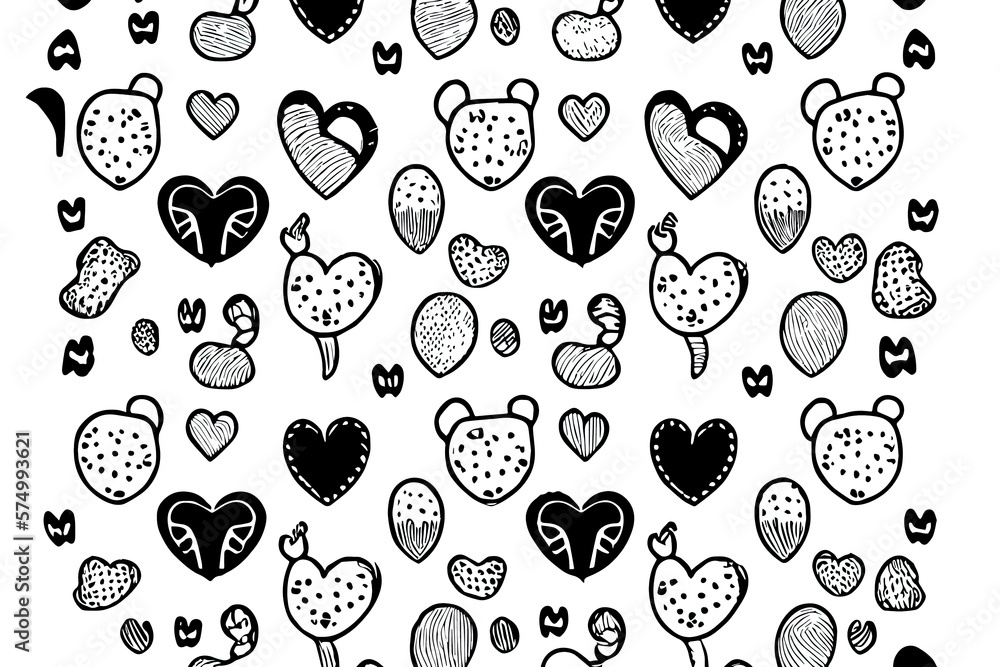 Poster seamless elephant pattern texture. pattern with elephant pawprint and bones. elephant texture. hand 