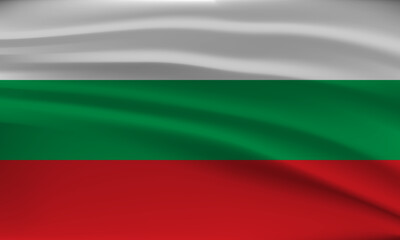 Fototapeta premium Flag of Bulgaria, with a wavy effect due to the wind.