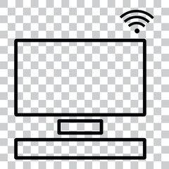 flat design of computer icon with wifi connection