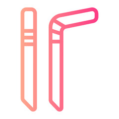 drinking straw gradient icon
