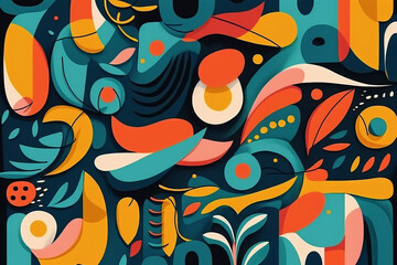 Abstract modern trendy backgrounds with various shapes , Generative AI