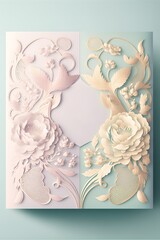 Wedding card design in pastel color palette
