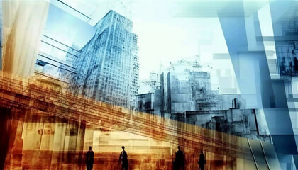 Fototapeta premium Illustrative image generated by AI, high resolution city background, ideal for background, business, creations, exclusivity in illustration 5