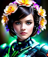 portrait of a girl with flowers