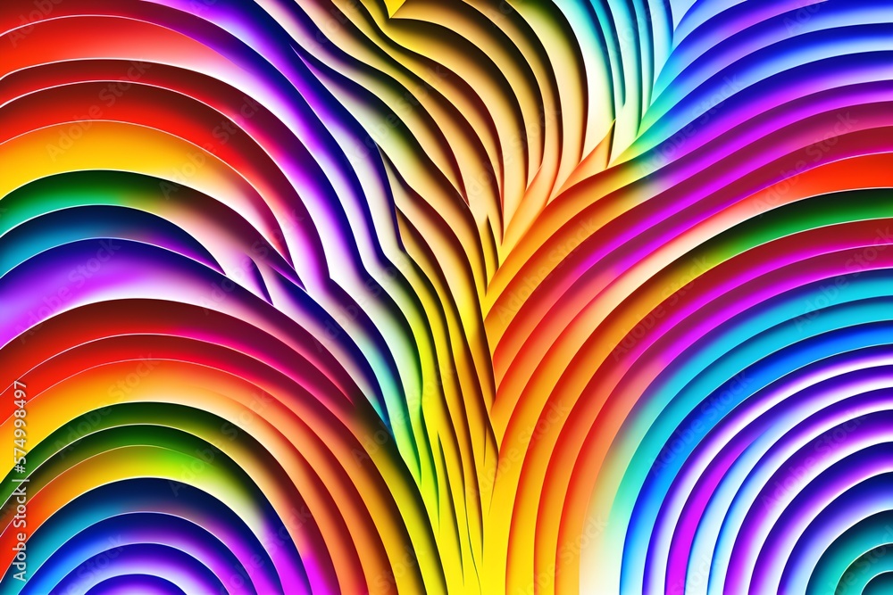 Sticker Abstract Rainbow Background, Generative AI Illustration