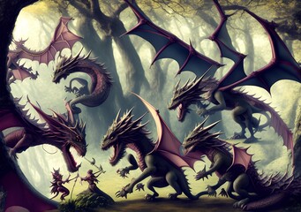Dragon War, Generative AI Illustration
