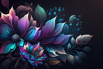 Abstract flowers, background wallpaper, Generative AI