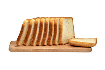 white sliced bread on a wooden plank