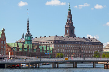 The Borsen and Christiansborg Palace in Copenhagen