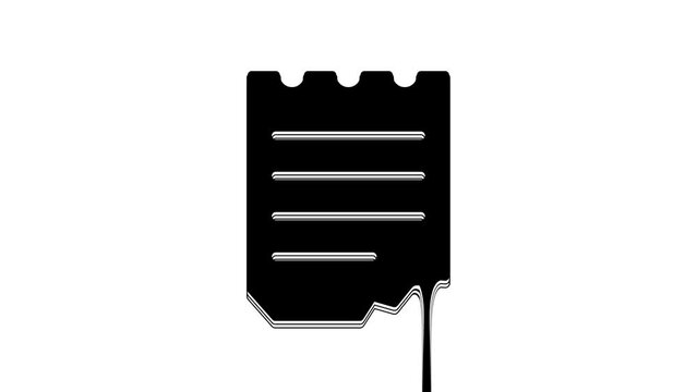 Black Notebook icon isolated on white background. Spiral notepad icon. School notebook. Writing pad. Diary for school. 4K Video motion graphic animation
