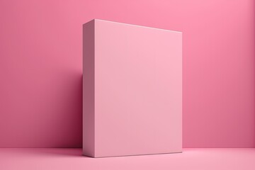 a pink box sitting on top of a pink floor, generative AI