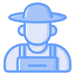 Farmer icon for technology, gardening, farming, industry, agriculture and internet of think