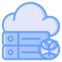Cloud storage icon for technology, gardening, farming, industry, agriculture and internet of think