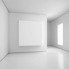 Obraz premium Museum Galerie Leerer Weißer Raum Zeitgenössisch Contemporary Mock Up Digital Art Hintergrund Generative AI 3D Bildpräsentation Kunstausstellung