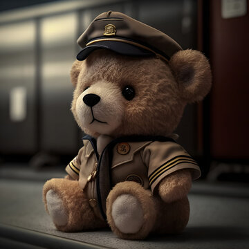 Ultra realistic photo realictic sharp focus ultra of tedy bear using clothes