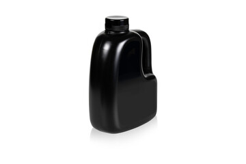 Black plastic canister isolated on white background with clipping path.