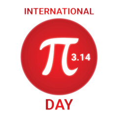 Vector Illustration of the International Pi Day symbol on white background. Holiday concept. Template for background, banner, card, poster