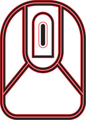 Computer mouse icon plate is simple and elegant with black red white color texture