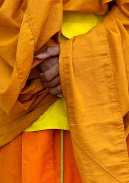 Buddhist monk hands, Nam deng, Laos