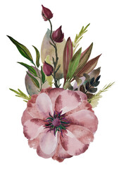 Floral watercolor wreath