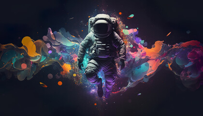 Obraz na płótnie Canvas Astronaut in the space, Generative AI
