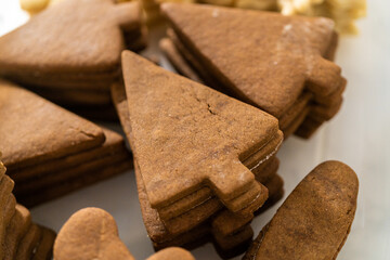 Christmas gingerbread cookies with royal icing