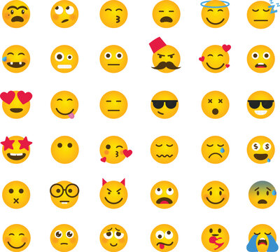 set of smileys with emotions