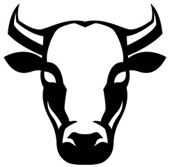 Cow head mascot. Cattle logo. Farm animal illustration.