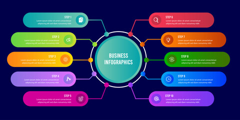 Vector infographic template, vector professional steps infographic. Business Process template