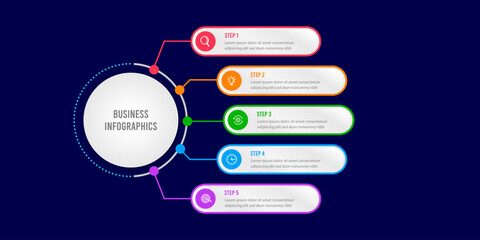 Vector infographic template, vector professional steps infographic. Business Process template