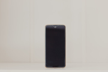 Sophisticated Black Smartphone on a Crisp White Background