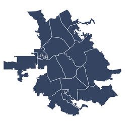 Outline blue map of San José city