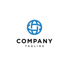 Circle world globe logo icon vector template