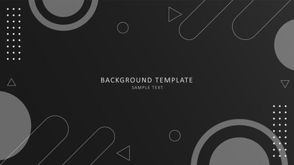 Black background, minimal design. Abstract black background with lines and circles. Dark theme, Vector background