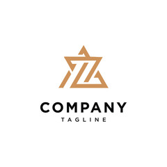 Letter Z and A triangle logo vector template