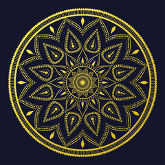 Luxury ornamental gold color vector mandala design background
