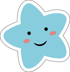 kawaii Cute stars Pastel with smile Faces cartoon kids. illustration Vector. cute star cartoon stickers png