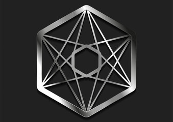 Metallic geometric hexagonal pattern abstract tech background