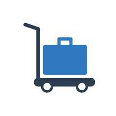 luggage Trolley Icon Sign Symbol