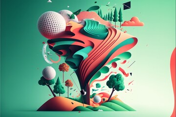 Creative poster of golf sport
