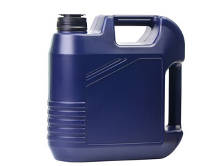 Canister with motor oil on a white isolated background
