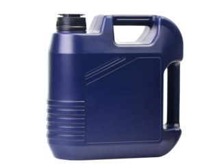 Canister with motor oil on a white isolated background