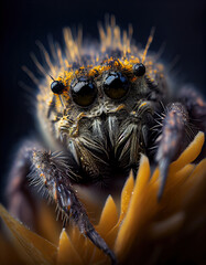Close-up of a spider, Generative AI