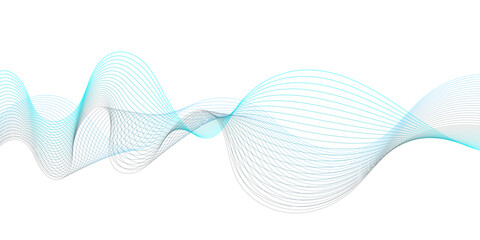Abstract blue wave blend lines on white background. Design for banner, wallpaper, background and many more.