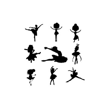 ballet dancing woman set illustration design