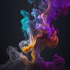 Fototapeta premium Abstract colorful smoke flowing and growing.Generative AI