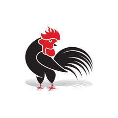 Rooster logo icon vector and symbol template