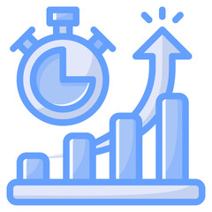 Progress icon for business, company, corporate, industry, finance and employment