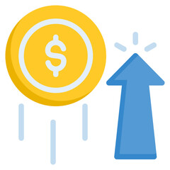 Profits icon isolated useful for business, company, corporate, finance, business, money, bank, coin, exchange, currency, growth and all project design element
