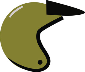 yellow bogo retro half face helmet eps vector design easy to edit